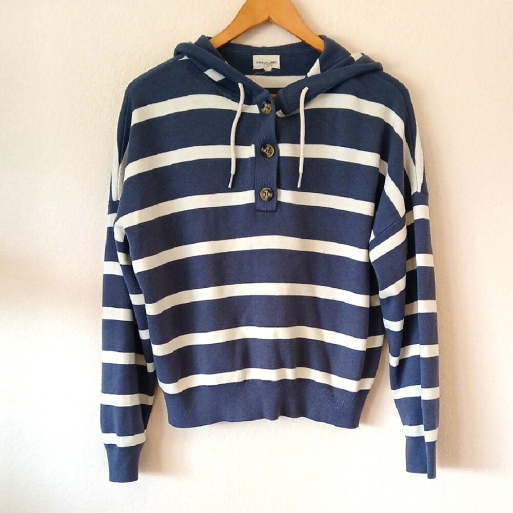 Thread And Supply Striped Pullover Hoodie Sweatshirt